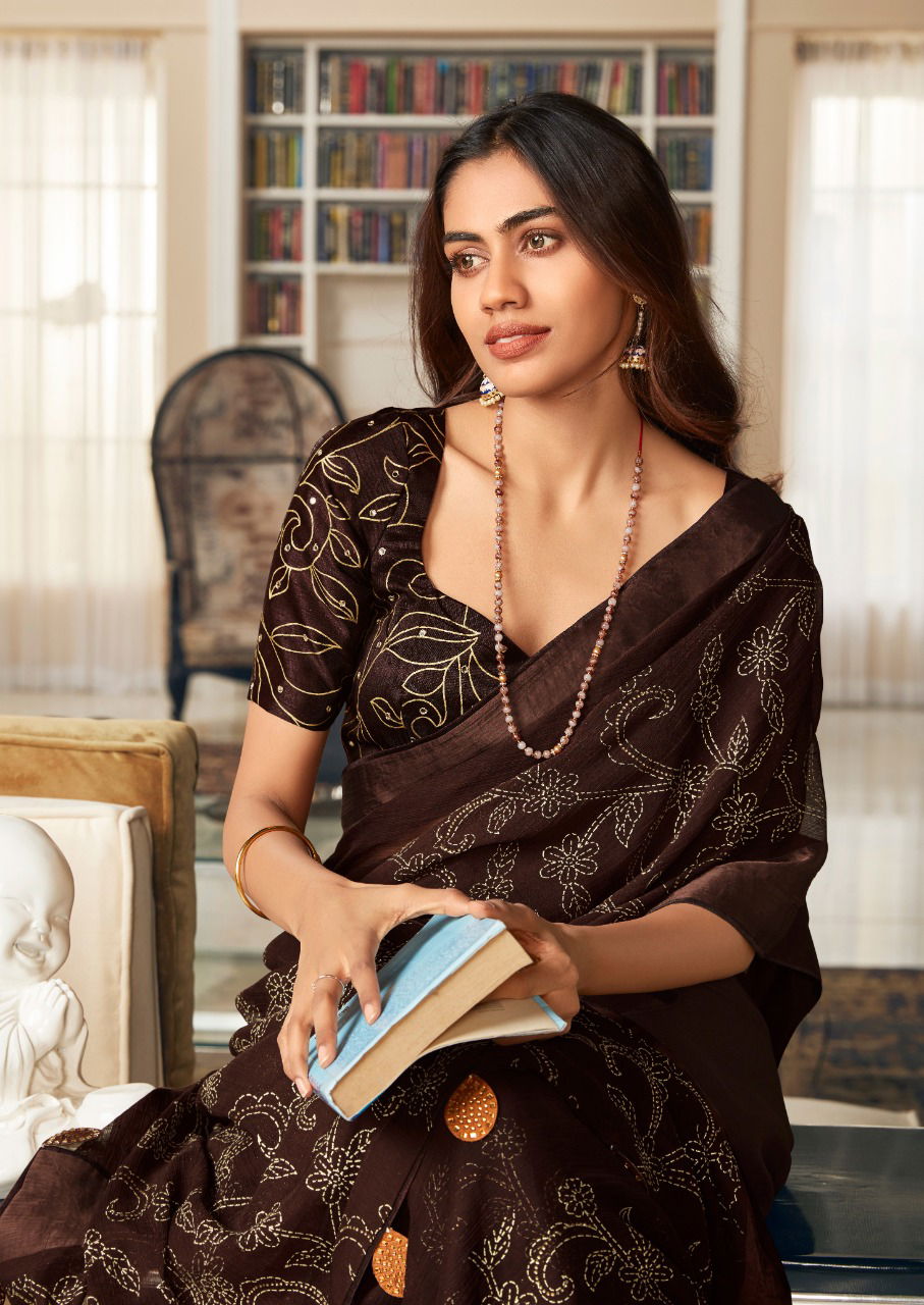 Sr Utsav Printed Chiffon Designer Fancy Party Wear Saree Collection